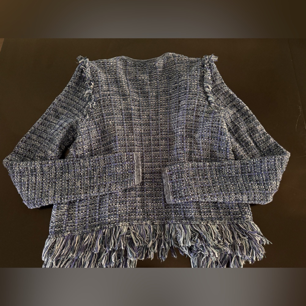 Lilly Pulitzer Simora Cardigan Oyster Bay Navy In Exotic Tweed Size Small - Picture 7 of 10